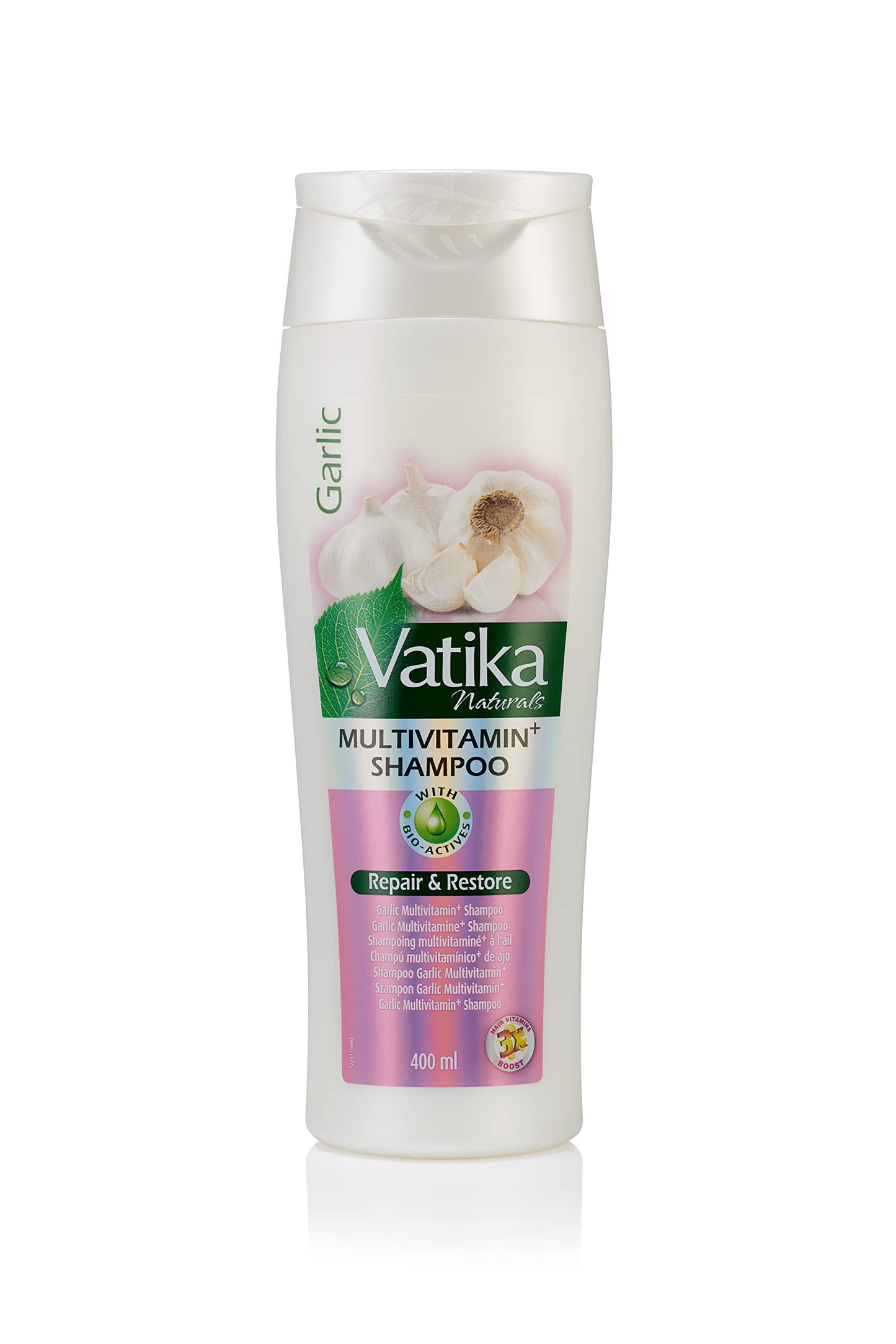 Vatika Naturals Multivitamin Enriched Garlic Shampoo - 400ml | Goodness Of Garlic, Henna & Soybean Oil | For Repairs and Restores Weak Hair