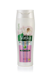 Vatika Naturals Multivitamin Enriched Garlic Shampoo - 400ml | Goodness Of Garlic, Henna & Soybean Oil | For Repairs and Restores Weak Hair