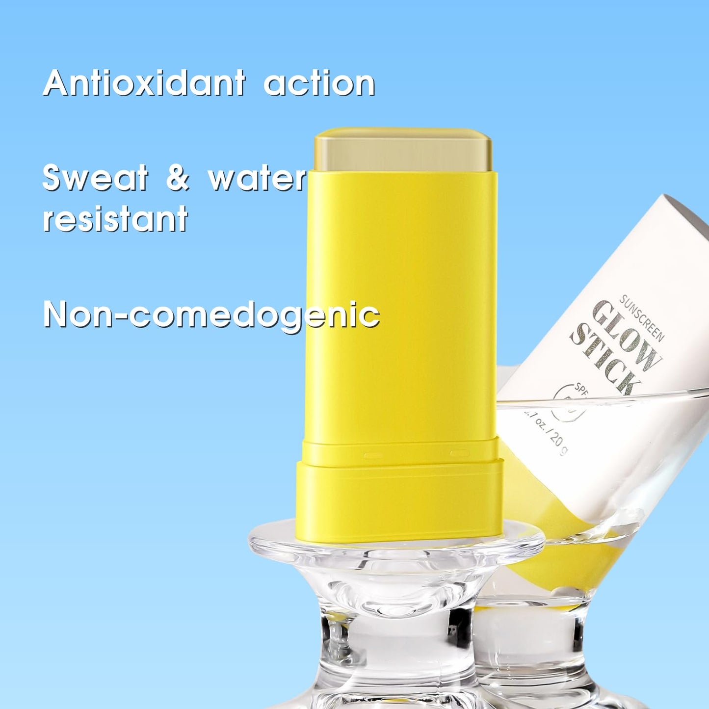 TBeautfave Sunscreen Stick, Sunscreen SPF 50+, Sun Stick for a Face Body, Face Sun Cream SPF 50, Suncream Face Stick for Dewy Glow, Water Resistant, Non-Greasy, Refreshing, Travel Size, 20g