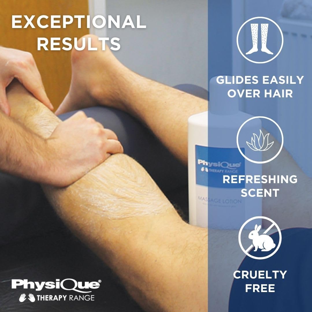 PHYSIQUE Physique Massage Lotion 200ml - Lightly Oiled Non-Greasy, Enriched with Aloe Vera, Camomile & Vitamin E for Sports Massage, Spa, Physiotherapy and Deep Tissue - Dermatologically Tested