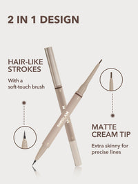 SHEGLAM Dual-Sided Eyebrow Pencils Cream Waterproof Long Lasting Eye brow Pen Makeup - Taupe