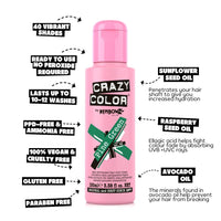 Crazy Color Vibrant Pine Green Semi-Permanent Duo Hair Dye. Highly Pigmented Dark Green Conditioning & Oil Nourishing Vegan Formula | No Bleach or Ammonia | 200ml