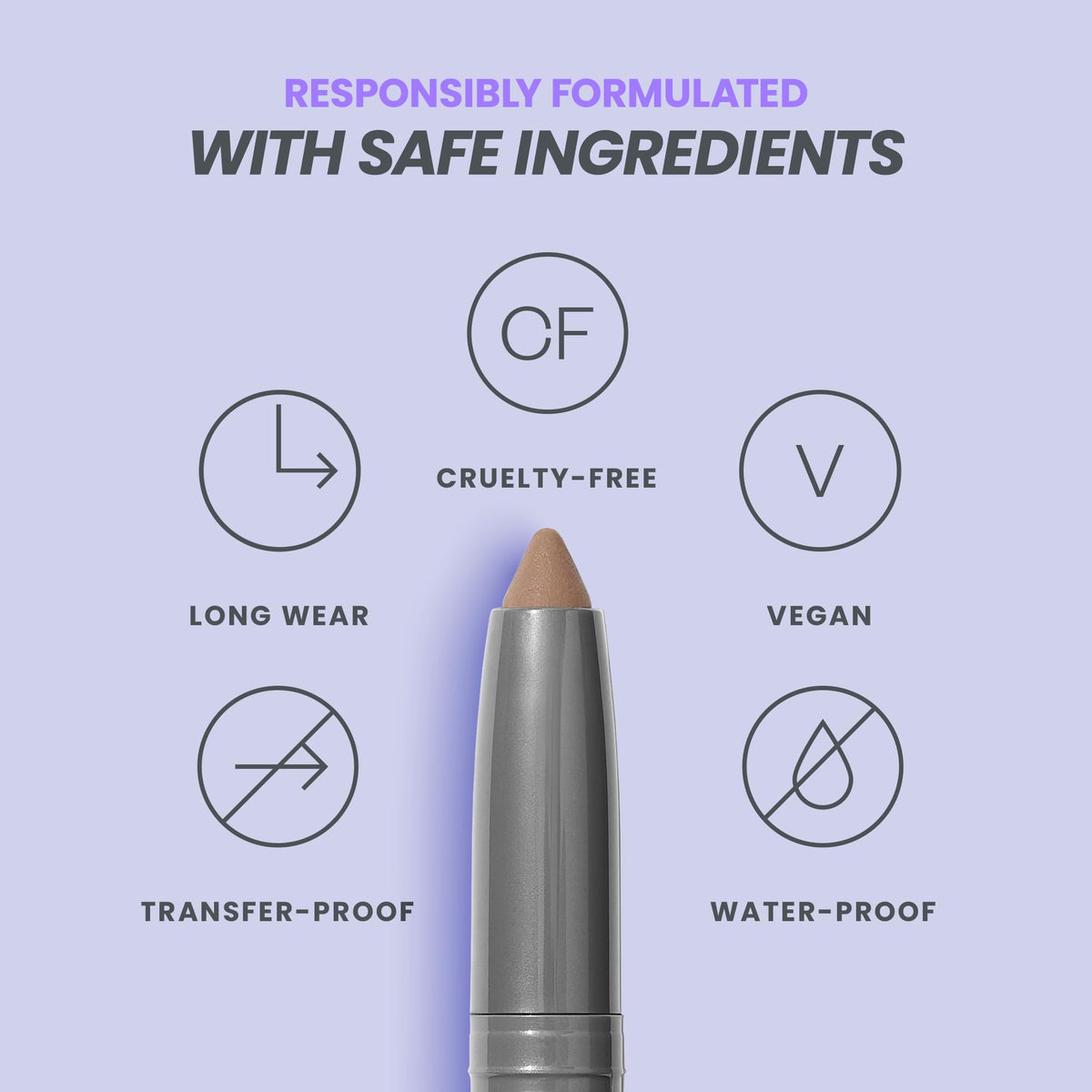 Wonderskin IYKYK Eyeshadow Stick - Longwear Eye Shadow Sticks, Budge-Proof and Waterproof Matte Eyeshadow Stick with Built-in Sharpener (Mink)