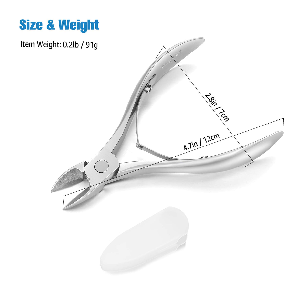 FERYES Toenail Clippers for Thick Nails, Toe Nail Clipper for Ingrown Hard Toenails, Professional Podiatrist Heavy Duty Toenail Scissors for Seniors,Women,Men, Silver