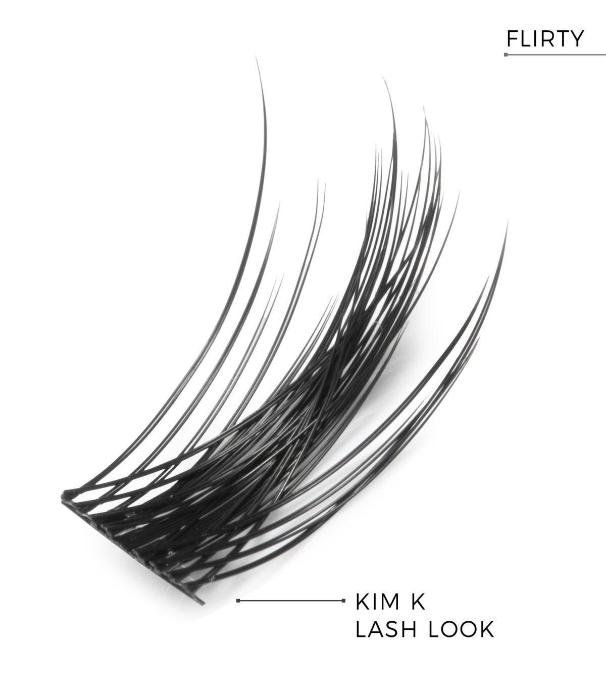 Nanolash DIY Eyelash Extensions 36 pcs - cluster lashes DIY, cluster false eyelashes for lash extensions at home, individual cluster lashes (Black, FLIRTY)