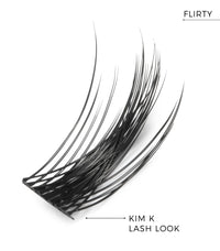 Nanolash DIY Eyelash Extensions 36 pcs - cluster lashes DIY, cluster false eyelashes for lash extensions at home, individual cluster lashes (Black, FLIRTY)