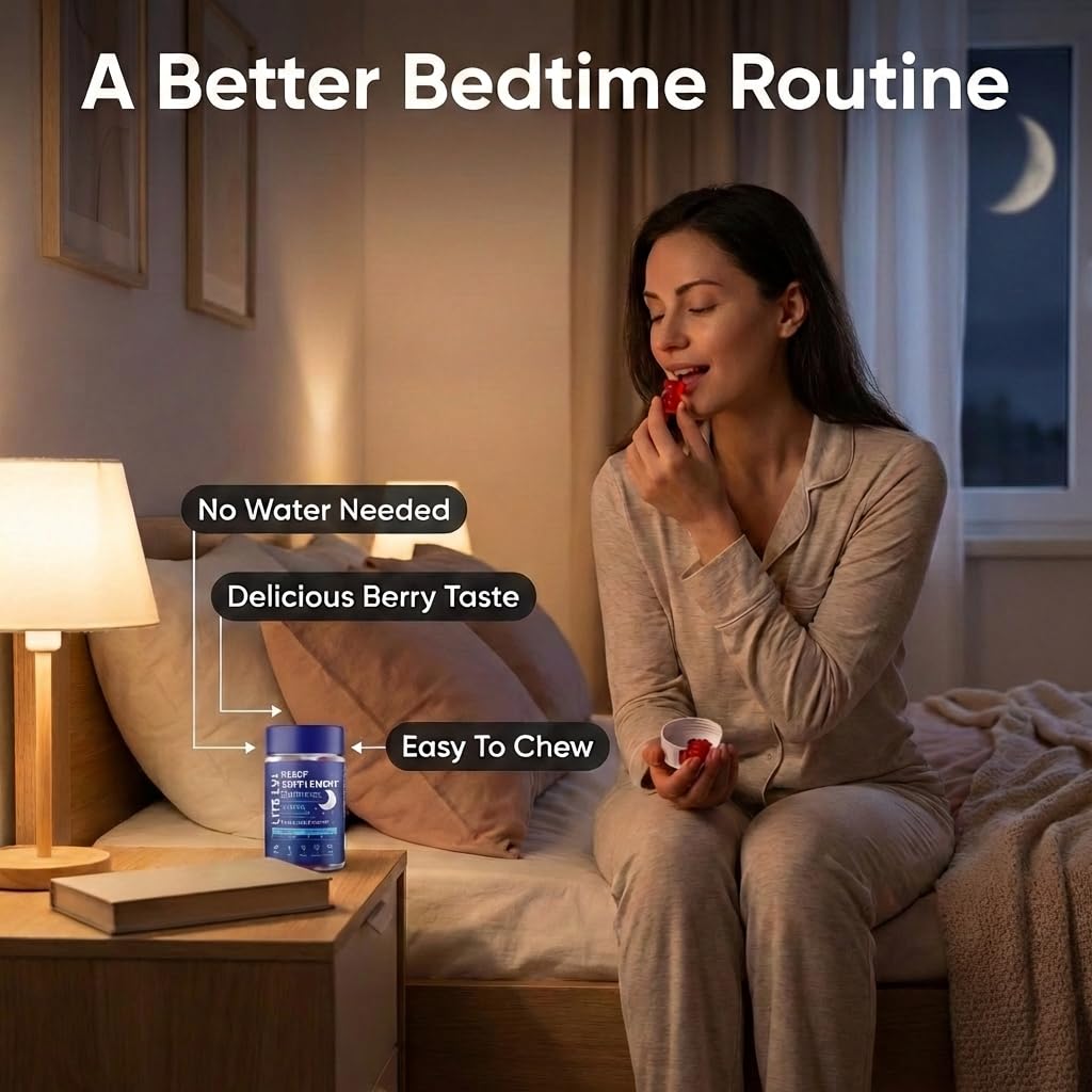 LITE LVL Sleep Gummies | Sleep Aids for Adults | Sleep Gummies for Adults | Night Time Routine | Natural Sleeping Remedy & Bedtime Support | 60 Gummies