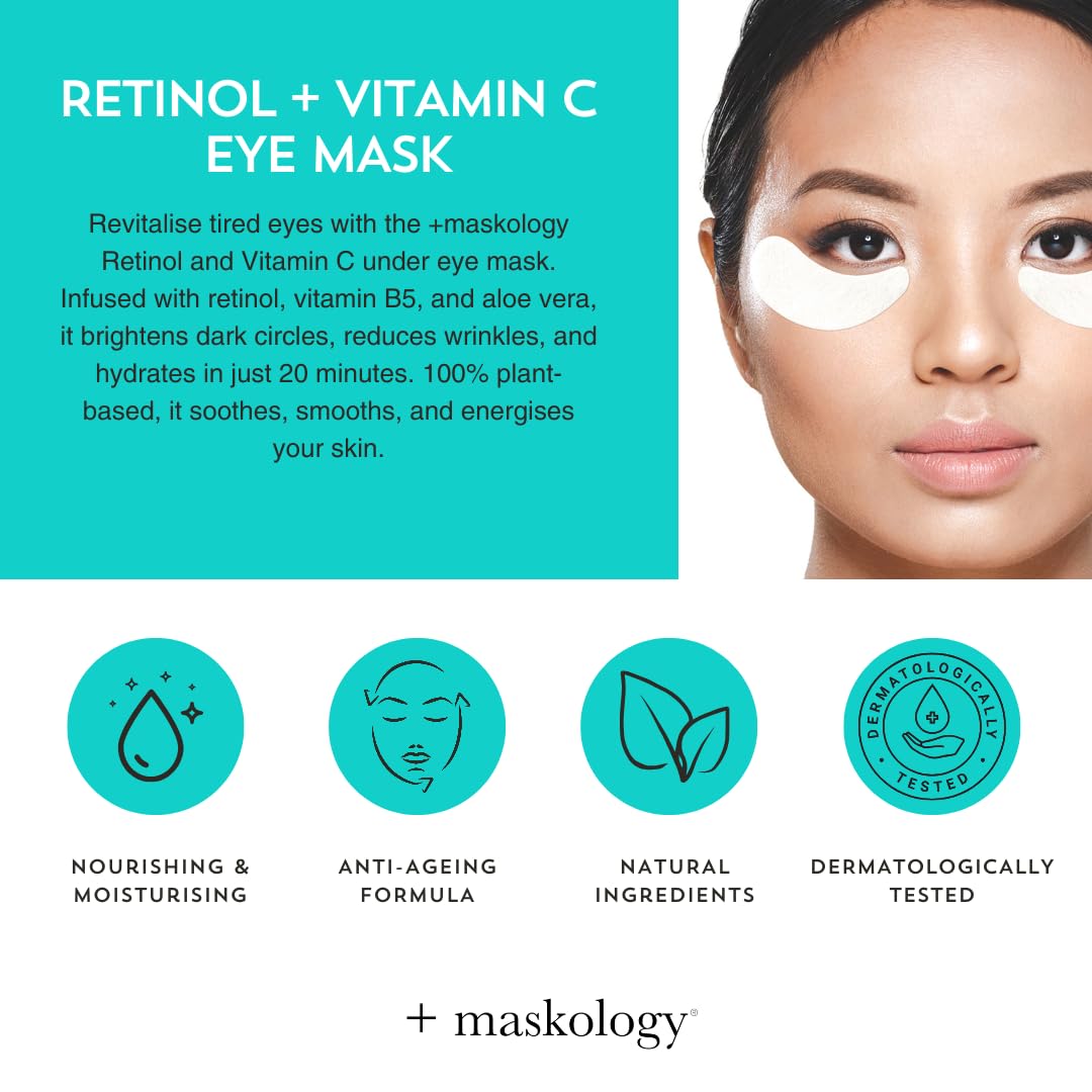 MASKOLOGY Maskology Retinol + Vitamin C Professional Under Eye Mask 3 Applications