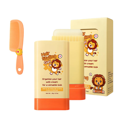 Hair Wax For Kids With Comb,Edge Control Anti-Frizz Non-greasy Hair Pomade Stick,Natural Ingredients,Hair Wax Stick with Hair Comb Set for Fly Away and Edge Frizz Hair