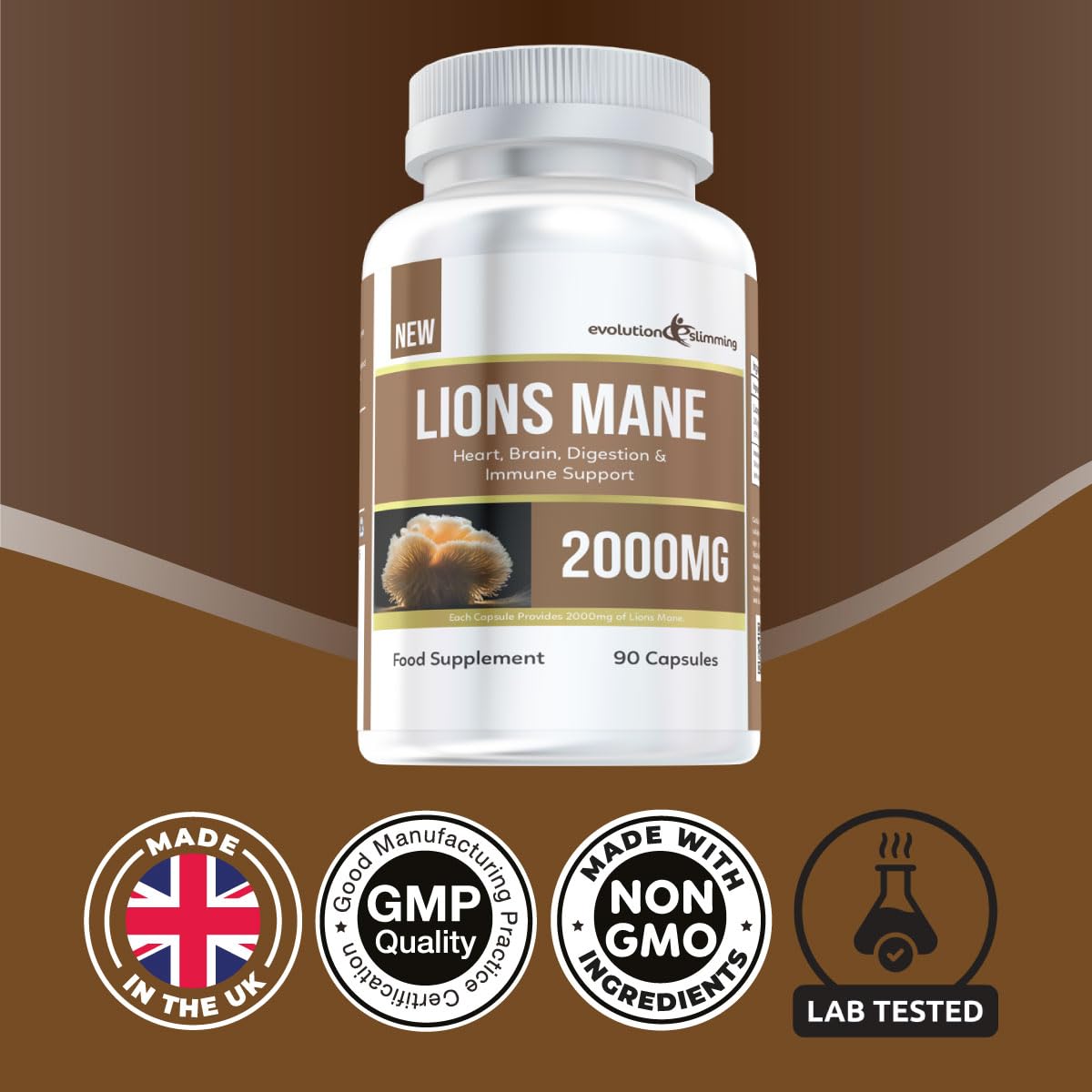 Evolution Slimming Lions Mane 2000mg (50% polyphenols)