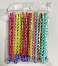 TOPWEL 26 Pieces 6inch Spiral Hair Perm Rod Colorful Plastic Long/Medium Hair Barber Hairdressing Styling Curling Perm Rod No Heat Hair Curlers for Women Girls