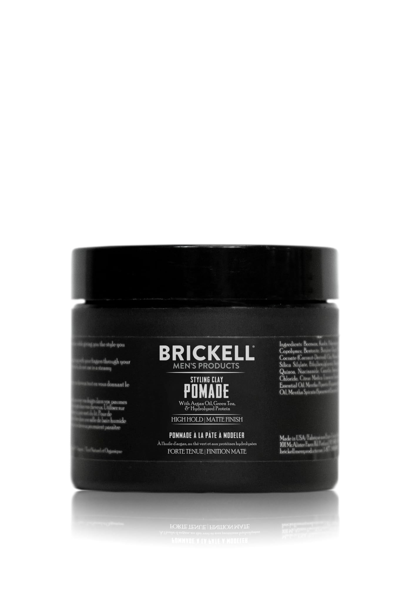 Brickell Men's Products Brickell Men’s Styling Clay Pomade For Men, Natural & Organic with Strong Hold & Matte Finish, Product for Modern Hairstyles, 59 ml, Scented