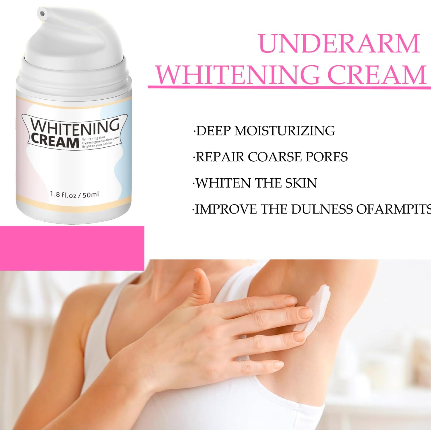 Ninnyi Armpit Cream, Dark Inner Lightening Skin Products for Underarm Thigh Knees Elbows Leg Bum (Colored)