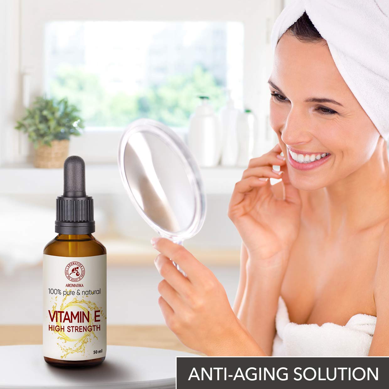 High Strength Pure Vitamin E - Concentrated Vitamin E Drops 30 ml - Tocopherol - Natural - Antiaging Vitamin E - Vitamin E for Vitamin E Oil - for Face - Skin - Hair - Nails - Lips