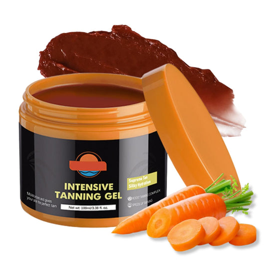Cureluxe Intensive Tanning Gel - Premium Sunbed Tanning Accelerator Cream - Tan Accelerator with Coconut Oil and Vitamin A & E - Self Tanner Oil for Easy Application - Achieve Natural & Fast Tanning