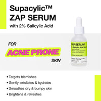 Carbon Theory Supacylic Face Serum - Salicylic Acid Serum - Targets Blemishes, Dry Skin - Acne Treatment & Blemish Treatment - Vegan Facial Exfoliator Serum - 30ml