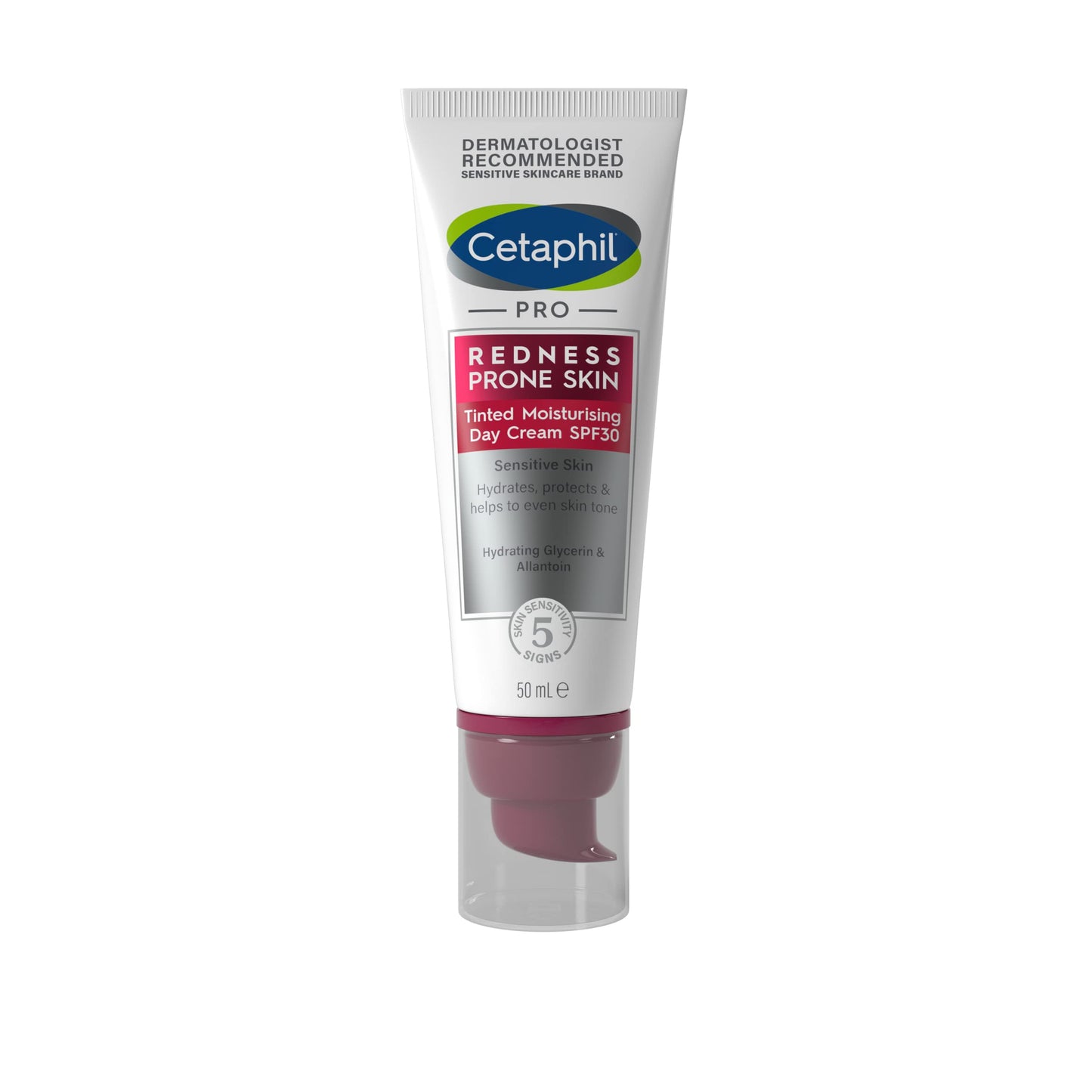 Cetaphil PRO Tinted Moisturising Day Cream SPF 30, 50ml, Face Sun Cream For Sensitive & Redness Prone Skin, Vegan Friendly