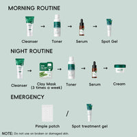 LAIKOU Tea Tree Skincare Set , Anti-Acne Face Care Kit with Cleanser, Toner, Serum, Spot Gel, Cream, Mud Mask & Pimple Patches, Oil Control & Soothing for Teenage Girls, Women & All Skin Types