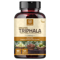 Hebhac Herbs Triphala Capsules - Rich in Vitamin C & Antioxidants | with Goodness of Amla, Haritaki & Bibhitaki - 90 Capsules