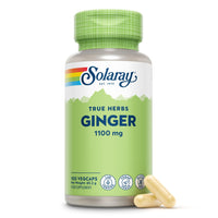 SOLARAY Solaray Ginger Root 1100mg - 100 Vegan Capsules - High Strength Whole Root Extract - Clean 2 Ingredient Formula - Magnesium Stearate Free - Lab Verified