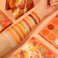 Docolor 9 Colours Orange Eyeshadow Palette Shadow Palette Highly Pigmented Mattes Shimmers Naked Smokey Glitter Cream Colorful Powder Waterproof Makeup Palette-Soul