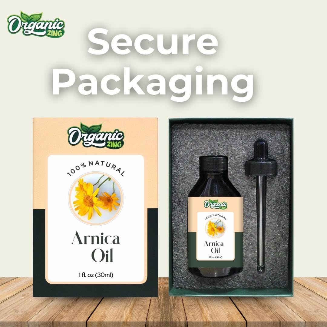 ORGANIC ZING Organic Zing Arnica (Arnica Montana) Oil | Pure & Natural Essential Oil for Skincare, Hair Care & Massage - 30ml/1.01fl oz