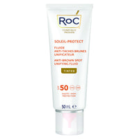 RoC - Soleil-Protect Unifying Fluid Anti-Brown Spots SPF50 Tinted - Powerful Sun Protection with Brown Spot Reduction - Deep Hydration & UVA/UVB Protection - Paraben-Free Skincare - 50 ml