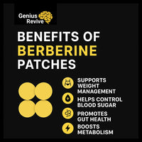 GeniusRevive | Berberine Weightless Patches | Natural Shape & Energy Support | Plant-Powered Blend with Berberine, Vitamins B1-B12, Chromium & Botanicals | 30 Vegan Patches | 1 Month Supply