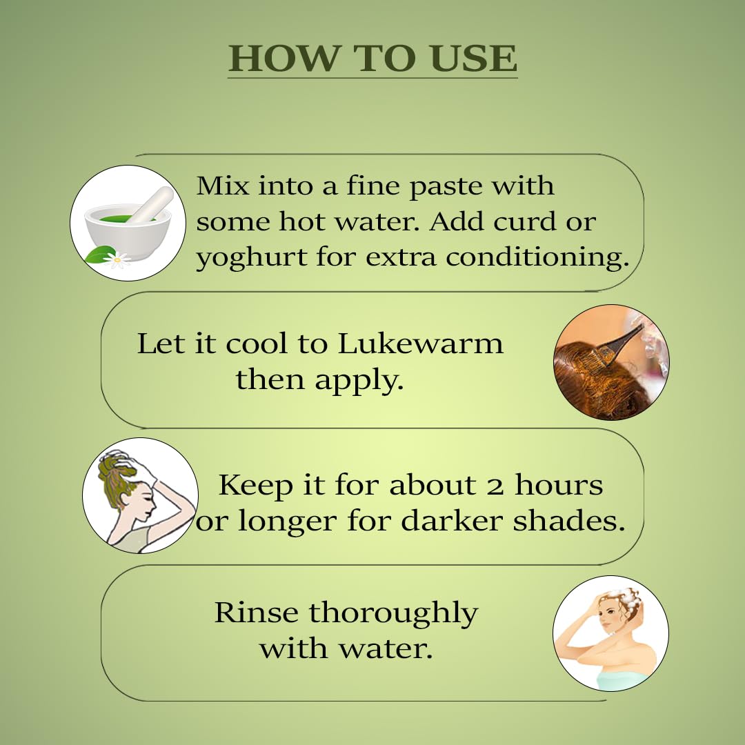 minature mi nature Henna Powder (Lawsonia inermis) | Natural Hair Color| Mehandi Powder for Hair | from Rajasthan| Presevative Free | 454gm (16.01 Oz) hair dye |pure and natural | no preservative