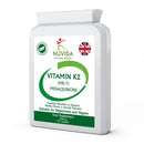 NUVIDA NATURAL HEALTH Vitamin K2 MK-7 Capsules / 120 / Premium Daily Vitamin K2 Supplement/Vegan and Vegetarian Friendly