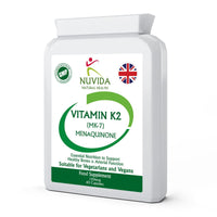 NUVIDA NATURAL HEALTH Vitamin K2 MK-7 Capsules / 120 / Premium Daily Vitamin K2 Supplement/Vegan and Vegetarian Friendly