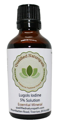 Qualified Naturopath - Professional Practitioner Products Lugols Iodine Solution 5% - 50ml - with Dripper/Dropper Top