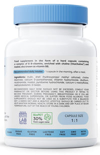 OSAVI Osavi B–Complex with Choline & Inositol – 60 Vegan Capsules | Complete B–Vitamin Support for Energy, Nervous System & Mental Performance | with VitaCholine® | Clean Label | Vegan–Friendly
