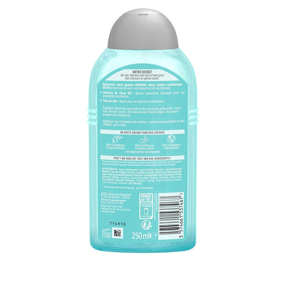 Le Petit Marseillais Shampoo Detox Green Tea Freshness Infusion Organic 250ml