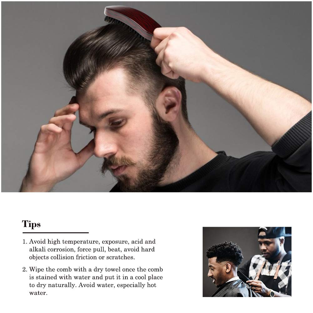 100% Boar Bristle Wave Brush Boar Bristle Hair Care Wave Brush - Brown Wave Brush