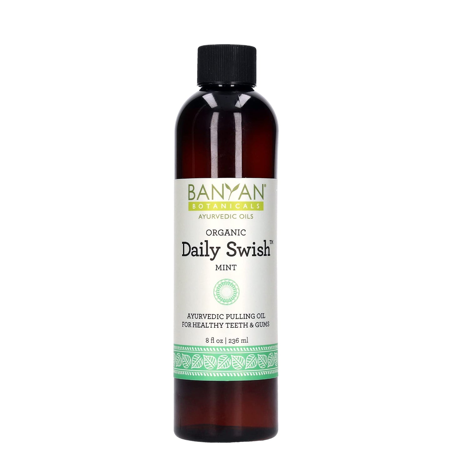 Banyan Botanicals Daily Swish Mint – Organic Ayurvedic Oil Pulling Mouthwash with Coconut Oil – for Oral Health, Teeth, & Gums* – 8oz – Non GMO Sustainably Sourced Vegan