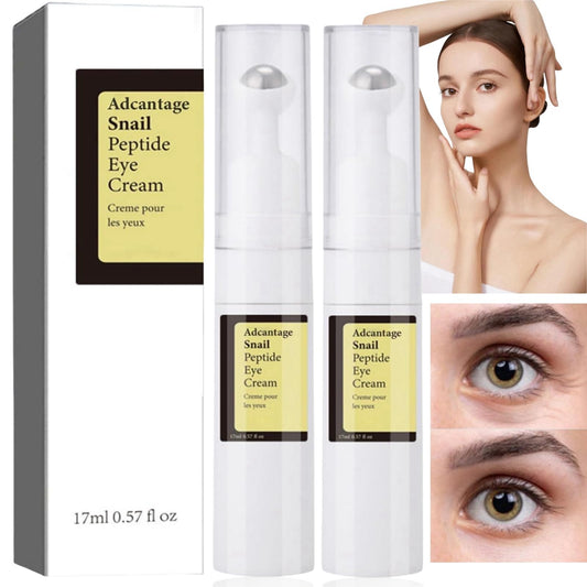 Ruojiar 2PCS Snail Peptide Energetic Eye Roll,Dark Circles Under Eye Treatment Women,Hydrating Snail Peptide Eye Cream,Eye Cream Anti-Aging,Under Eye Cream for Dark Circles and Puffy Eyes,Firming Eye Cream
