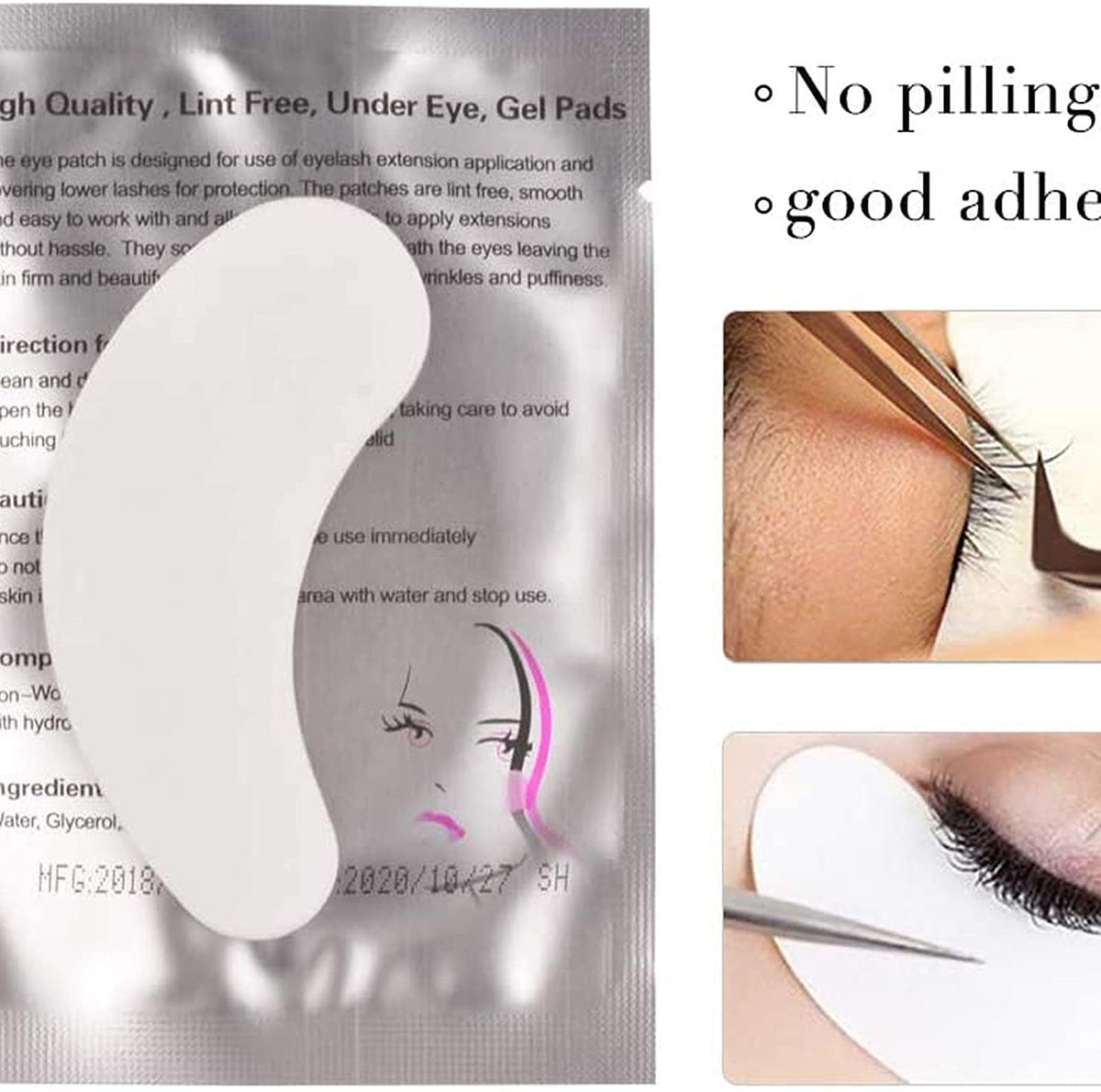 Sunallwell Under Eye Gel Pads 50 Pairs lash pads Under Eye Patches Isolation Eyelash Extension Pads Lint Free Beauty Mask Tool Makeup for Pro Salon and Individual（Premium Quality）