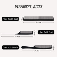 URAQT Hairdressing Combs Set, 3pcs Hair Combs Hair Brushes, Pin Tail Comb, Anti Static Fine Tooth Cutting Comb Professional Salon Styling Comb