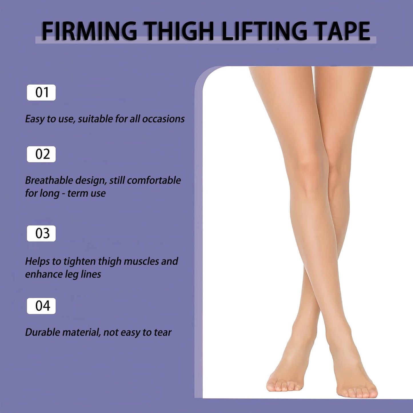 10pcs Body Tape for Skin Thigh Lift, Firming Thigh Lift Tape, Invisiblely Sticker,Leg Firming Lifters, Invisible Body Shaping, All-Day Sweatproof, for Men & Women