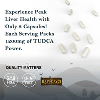 Ultra Strength TUDCA (1200mg Per Serving), 60 Capsules - Tauroursodeoxycholic Acid, Liver Support Supplement, Enhances Proper Bile Production, Boosts Digestion and Immune System Support