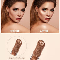 Mornery Liquid Highlighter - Contour Face Stick/Shimmer Cream Makeup, Glitter Luminizer With Cushion Applicator, Natural Looking Bronzer (01 Moonlight)