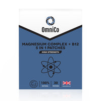 OmniCo Magnesium 5-in-1 Patches for Help with Muscle Recovery, Stress Relief & Sleep – with Multiple Magnesium Complexes and B12 Infused into 30 Patches, Natural & Easy to Use