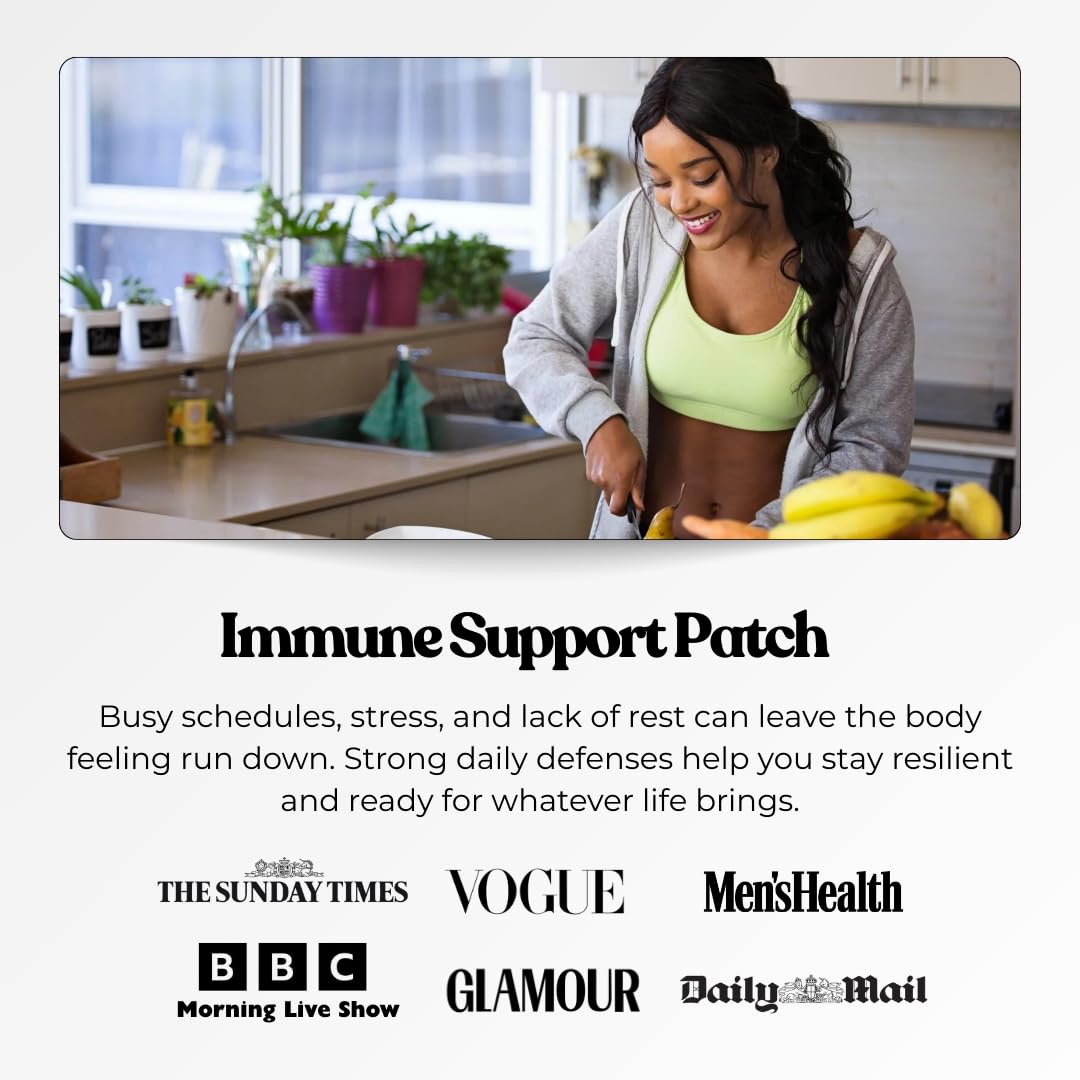 The Patch Collection® - High Strength Immune System Support Boost Patch | 6-in-1 Complex with Vitamin C, D, B12, Zinc, Turmeric, Elderberry, Ginkgo Biloba, Echinacea | Vegan & Latex Free (Pack of 15)