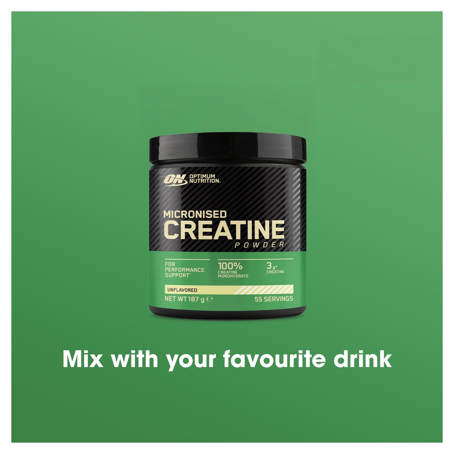 Optimum Nutrition Micronised Creatine Monohydrate Powder – 3 g of Pure Creatine per Serving to Support Performance During High‑Intensity Training – Unflavoured Pre and Post Workout Supplement – 187 g