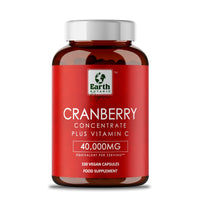Earth BOTANIC Organic Cranberry Capsules 40,000mg High Strength | 150 Concentrated Pills Cranberry Extract Complex with Vitamin C Supplements
