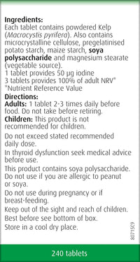 A. Vogel Kelp Tablets | Food Supplement Rich in Naturally Occurring Iodine | Supports Metabolism and Normal Thyroid Function | 240 Tablets