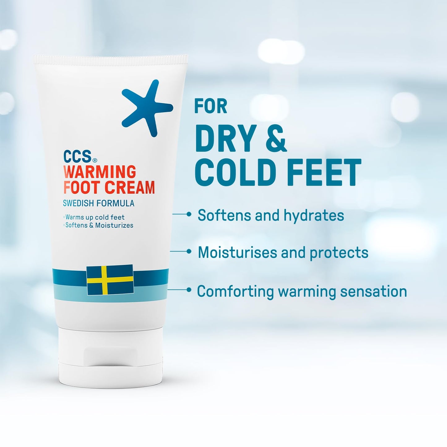 CCS Warming Foot Cream 150 ml - Moisturise and Soften Dry Skin and Cold Feet with a warming sensation
