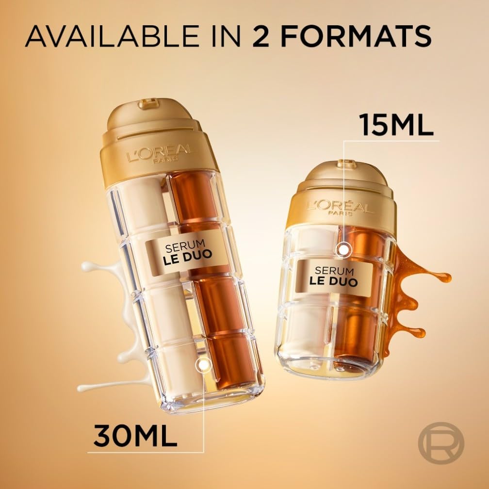 L'Oreal Paris L’Oréal Paris Face Serum, Age Defying Serum Le Duo, Collagen Peptide Booster and Vitamins B3 & C*, Instant Firmness & Radiance, Clinically Proven Reverse Appearance of Upto 5 Years of Wrinkles*, 30ml