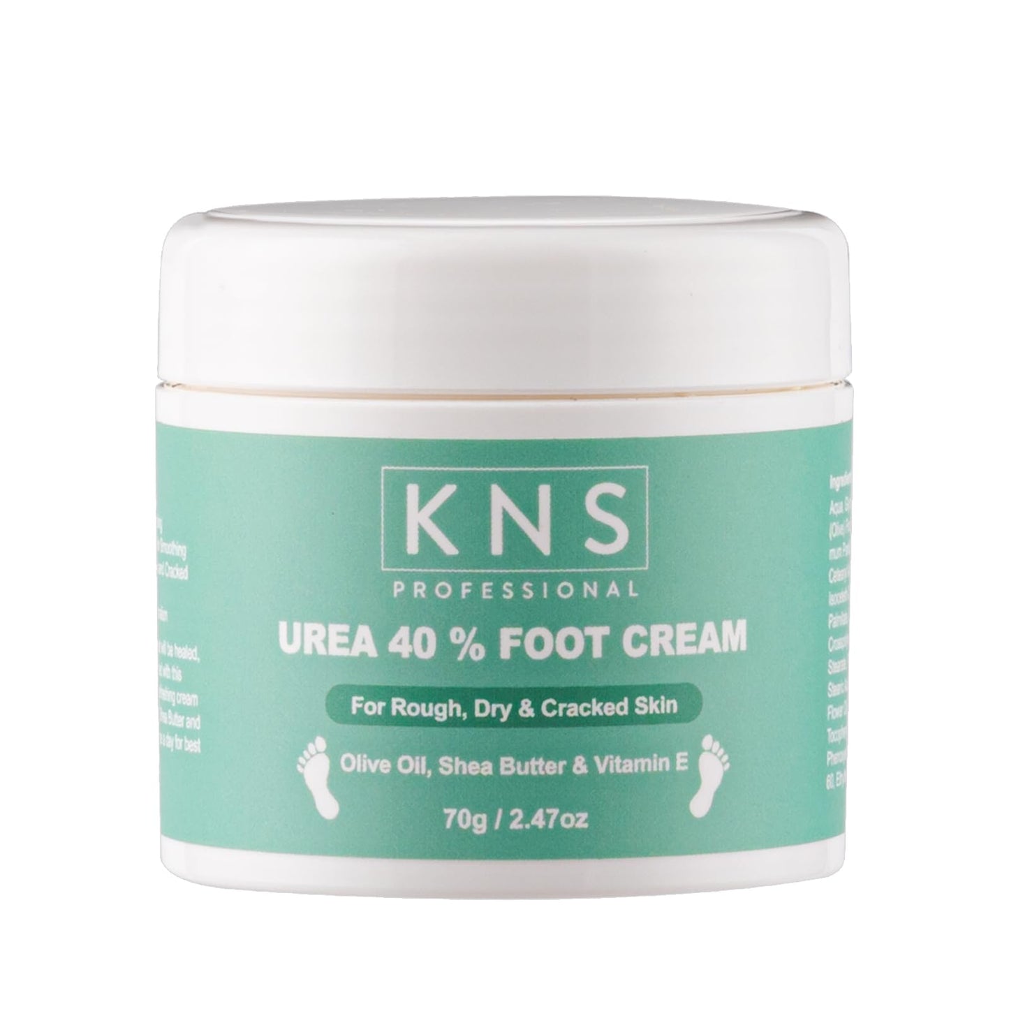 KNS PROFESSIONAL KNS 40% Urea Foot Cream - Olive Oil, Shea Butter for cracked heels and dry skin - Clinically Tested, Suitable for Diabetics